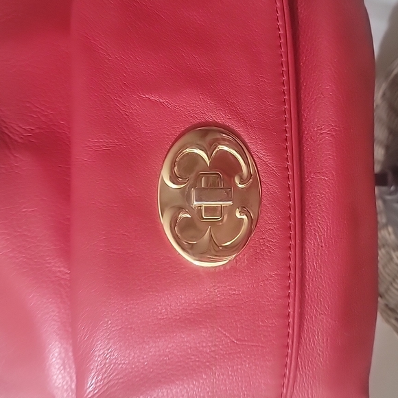 Emma Fox Red Leather Satchel Handbag - Picture 4 of 11